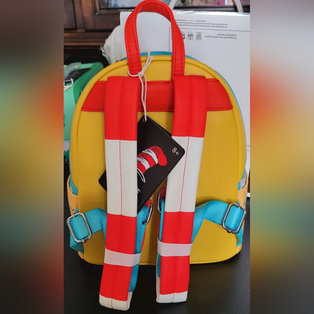 Loungefly Dr. Seuss The Cat In The Hat Falling Icons Mini Backpack - Picture 4 of 7